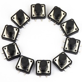 Tactile Push Button Switch SMD 4PIN ON/Off Horizontal Tactile Mini Micro Momentary Tact Switch 12x12x12mm (Pack of 10pcs)