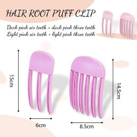 COYUN 4 Pieces Volume Hair Clips for Fluffy Bangs, Artifact Accessories with High Skull for Girls, Natural Seamless Hair Clips, Hair Clips for Styling, Hair Root Clips for Volume