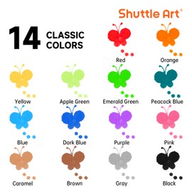 Shuttle Art Dot Markers, 14 Colors Bingo Daubers with 20 Unique Patterns of Dot Book for Toddler Art Activities, Non-Toxic Washable Coloring Markers for Preschool Kids Learning