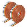 Huayue 2 PCS 10 Pin Ribbon Cable, Rainbow IDC Wire