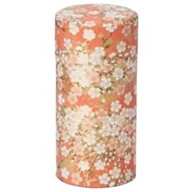 Cha Cult teemando® Kazuko Tin 150 g Tin Plate Round with Aroma Closure Finished with Japanese Paper (Washi) H 15.5 cm Diameter 7.5 cm