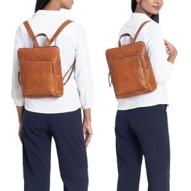 STILORD 'Ari' Ladies Small Backpack Leather City Backpack in Elegant Vintage Design Made of Genuine Leather | Small Womens Backpack for 13 Inch Tablet, Colour:texas - brown