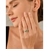 YL Women's Sterling Silver Clear Created Emerald 3-stone Princess Cut