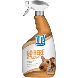OUT! Go Here Dog Attractant, Pet Potty Training Spray, Indoor Potty and Puppy Pads Trainer, Potty Training and Housebreaking, Puppy Essentials, Safe Dog Pee Spray, 32 oz