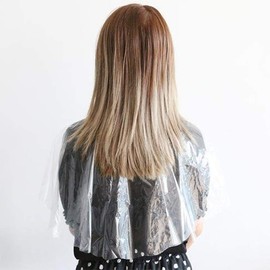 60Pcs Disposable Hairdressing Cape Hair Capes Plastic Waterproof Hair Salon Barber Cape Hair Cutting Shoulder Capes for Salon DIY and Home Use Adults Children 60×90cm