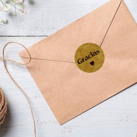 500 pegatinas adhesivas de agradecimiento en espaol para bodas, tarjetas de Accin de Gracias, regalos, caja de sellado, suministros de papelera, pegatinas de agradecimiento