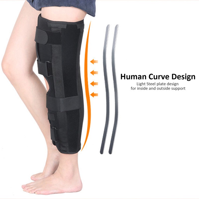 Knee Brace Adjustable Postoperation Fracture Sprain Knee Splint Immobilizer SupportL