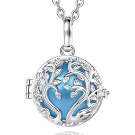 AEONSLOVE Harmony Necklace Pregnancy, Lotus Harmony Ball Music Angel Chime Caller Bell 20mm Wishing Balls Bola Necklaces Jewelry Pregnancy Gifts for Mom Pregnant Women