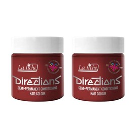 2x La Riche Directions Semi-Permanent Hair Color 100ml Tub - Vermillion Red