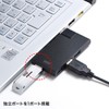 サンワサプライ USB3.0ハブ(USB3.0×4ポート) バスパワー 直挿し回転式コネクタ USB-3HSC1BK