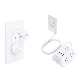 TROND Power Strip Surge Protector with 32 Pack Outlet Covers, for Baby Proofing, Pet Proofing, Dust Proofing
