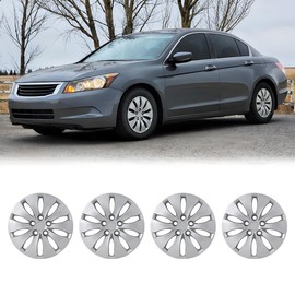 CPW 16 Inch 4Pcs Hubcaps Compatible with Honda Accord Sedan 2008-2012(Not for Coupe), Bolt-On Installation, PP Material 1 Set of 4 (Lacquer Sliver)
