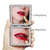 PDOZV Pocket Mirror for Women, Square 2.8” Metal Frame PU