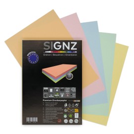 SIGNZ Copier Paper, DIN A4, Coloured (35 x 5 Pastel Colours), 80 g, 175 Sheets, Printer Paper for Home & Office, FSC Mix 70%