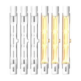 MouMouPurr 6-Pack 100W R7S Halogen Light Bulbs, 78mm T3 Double Ended J-Type, Dimmable 120V, 1200lm, 360°Beam Angle, Warm White 2700K, Security, Landscape Lights, Floor Lamps, Long Lifespan