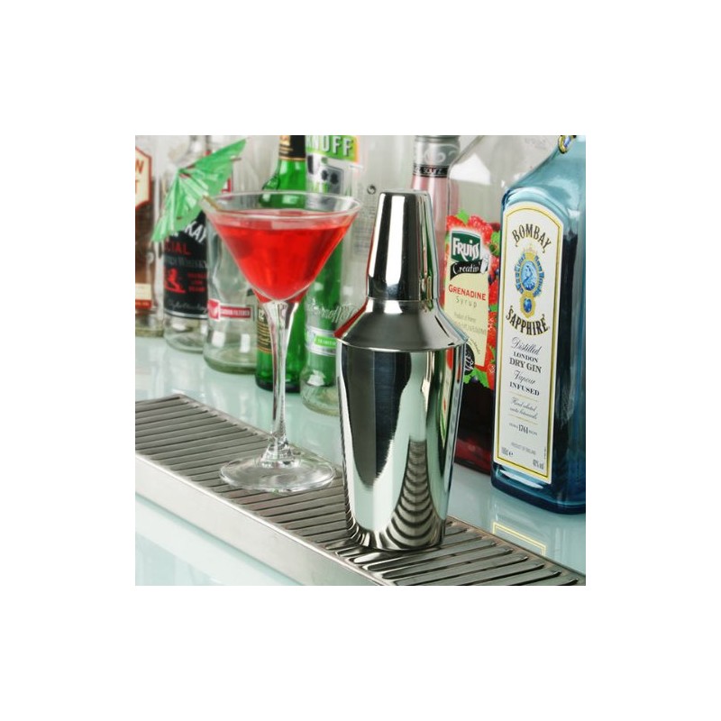 bar@drinkstuff Manhattan Mini Cocktail Shaker 10oz Cobbler Cocktail Shaker, Stainless