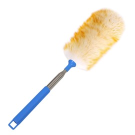 Wool Lambswool Extendable Cleaning Brush Duster 21.2-51.2in,Anti-Static with Stainless Steel Extension Pole,Comfortable Grips,for Office,Home,Car,Piano,Guitar and Other Stringed Instruments