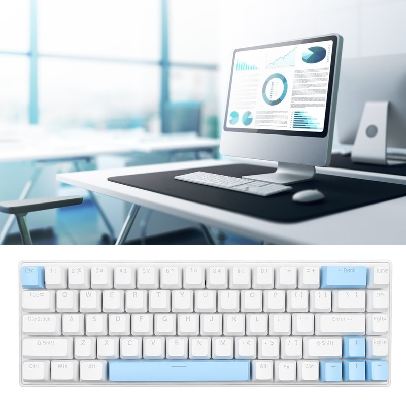 Mechanical Keyboard 68 Keys RGB Backlight Compact Wired Keyboard with
