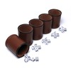 5 Pack PU Leather Dice Cups Felt Lining Quiet Shaker