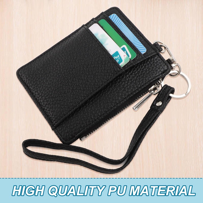 DXLing Leather Mini Wallet Credit Card Holder for Men, Card