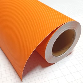 DIYAH 4D Orange Carbon Fiber Vinyl Wrap Sticker with Air Release Bubble Free Anti-Wrinkle (12" x 60" / 1FT x 5FT)