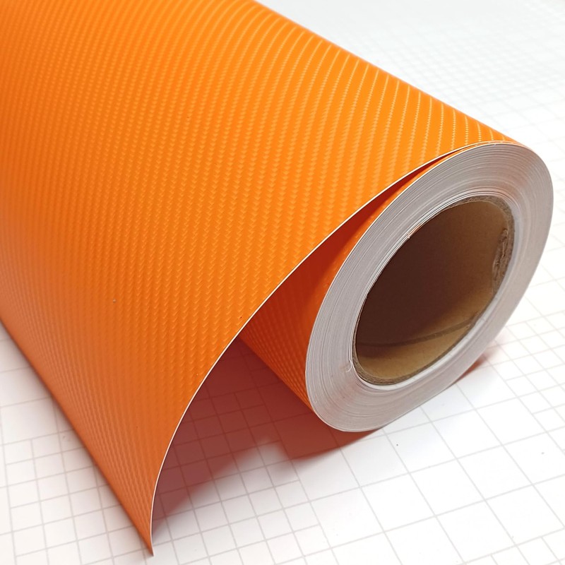 DIYAH 4D Orange Carbon Fiber Vinyl Wrap Sticker with Air