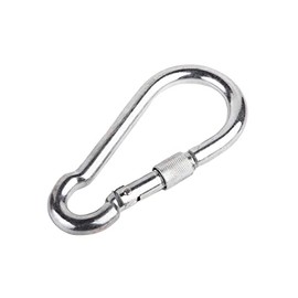 Pack of 2 DIN 5299D Carabiners Galvanised Steel 12 x 140 mm with Lock, Spring Hook, Spring Catch, Snap Hook (Pack of 2, 12 x 140 mm)