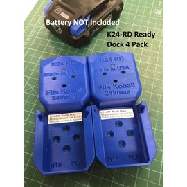 K24 Holder, Dock, Cover, Mount Compatible with Kobalt 24V Battery USA PN K24-RDx4 >4Pack<