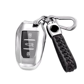 MEDZUK 5 Colours Key Case, Compatible with Jeep Avenger 2022-2024 2025 Car Key Case with Key Fob Accessories Protective Case (Silver)