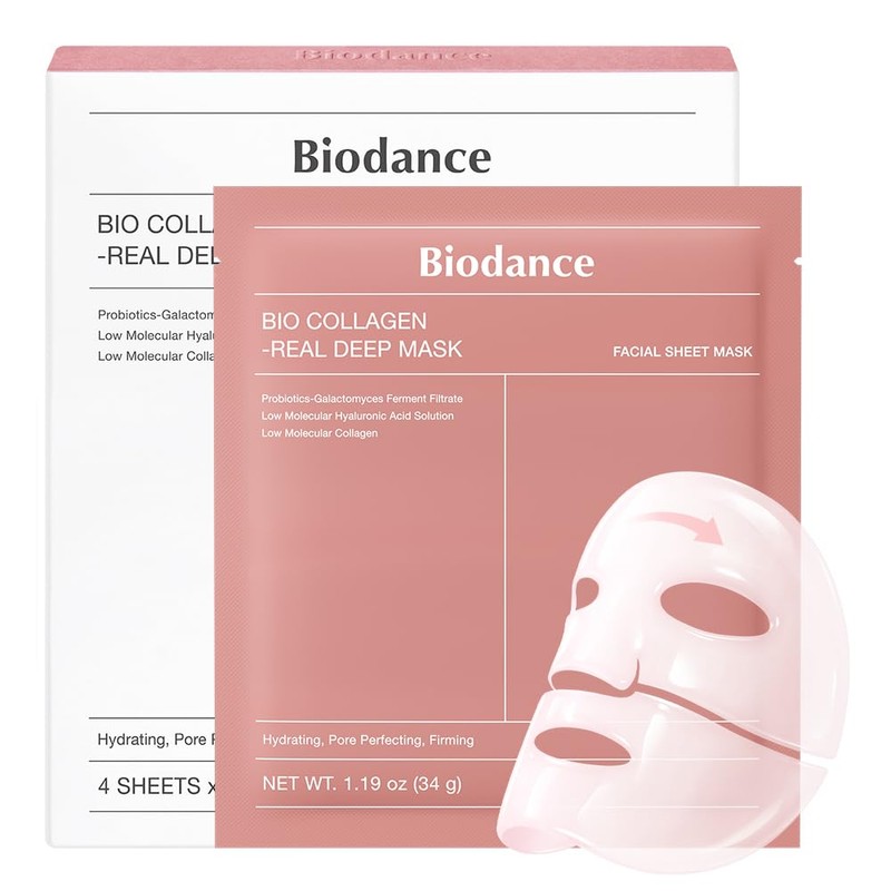 BIODANCE Bio-Collagen Real Deep Mask, Overnight, Pore Eraser, Hydrogel Mask