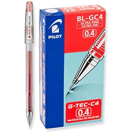 PILOT G-Tec-C Gel Ink Rolling Ball Pens, Ultra Fine Point (04mm), Red Ink, 12-Pack (35493)