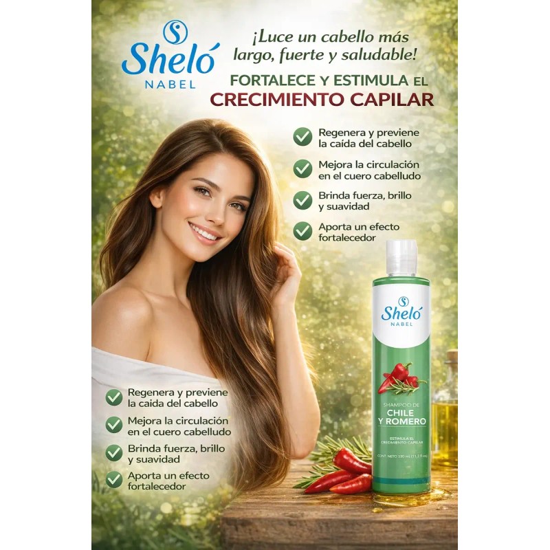 Pack Shampoos Chile Romero 530ml Shelo Nabel
