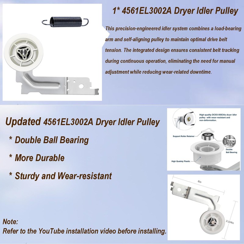 Upgraded Dryer Repair Kit Compatible with LG Kenmore Dryers Includes