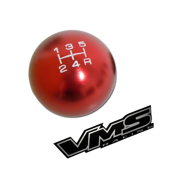 10x1.5mm Thread Threaded 5 speed Shift Knob in RED ROUND