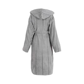 metistex Unisex Bathrobe S Terry Cloth with Hood for Men and Women, 100% Cotton, Dressing Gown with Oeko-Tex Standard, Grey, gray