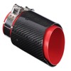 Universal Exhaust Tip Tail Throat Glossy Carbon Fiber Red Pipe