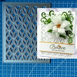 Grid Flowers Frame Metal Die Cuts, Grid Flowers Frame Cutting Dies Cut Stencils DIY Scrapbooking Cards Decorative Embossing Paper Dies for Album Card Scrapbooking Making