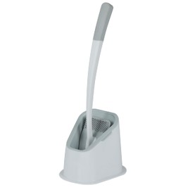 Bath Bliss Toilet Brush | Contoured Design | Flat Brush | Bathroom Cleaning | Discreet Storage Base | Bathroom Cleaning | White
