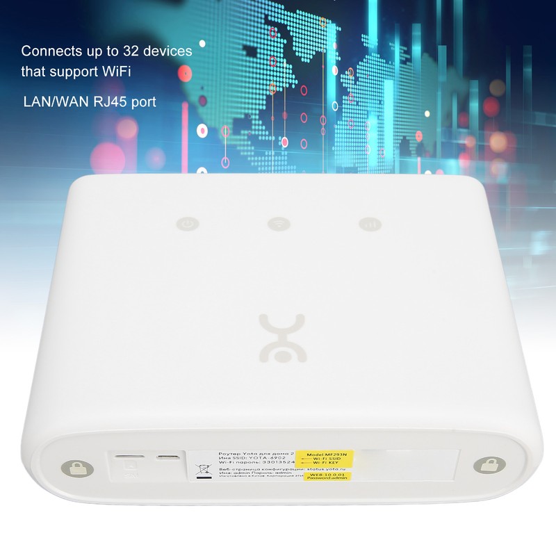 4G WiFi Router White CAT4 High Speed Maximum 32 Devices