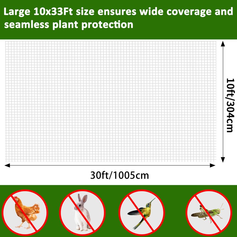 ESOHOT Garden Netting 10x33Ft Mesh-Locking Technology Plants Cover Thicker Durable