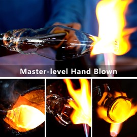 BACLIFE BACLIFE Wine Glasses Set of 4 - Hand Blown wine glass 15oz in Gift Packaging - Large White Wine Glass on Long Stem - Unique Modern Shape - For Wedding, Anniversary, Mother's Day