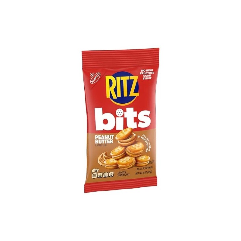 RITZ Bits Peanut Butter Sandwich Crackers 12 Pack 3 Ounce