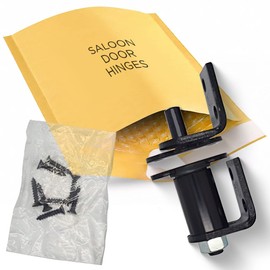 S7512 Commercial Grade Gravity Double Action Pivot Hinges - Heavy Duty Pivot Door Hinges for Swinging Doors, Cafe & Saloon Doors, Heavy Duty Hinges Hardware with Hold-Open, Bright Black (1-Pack)