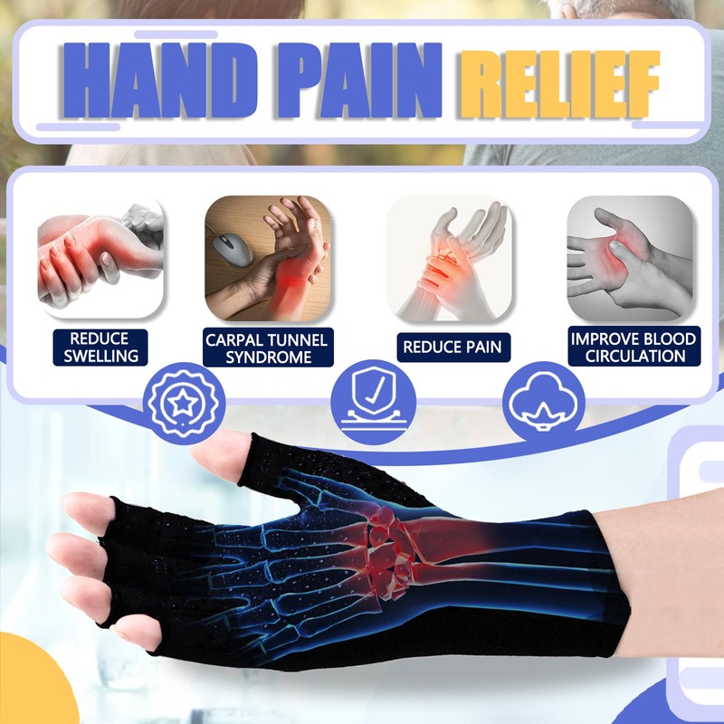 DRNAIETY Arthritis Compression Gloves- for Men & Women Hand Pain,