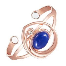 YINOX YINOX Damen-Armband aus reinem Kupfer, supermagnetisches Kupfer, enth?lt 2 superstarke NdFeB-Magnete, Damen-Kupferarmband, offenes Kupferarmband (Blue)