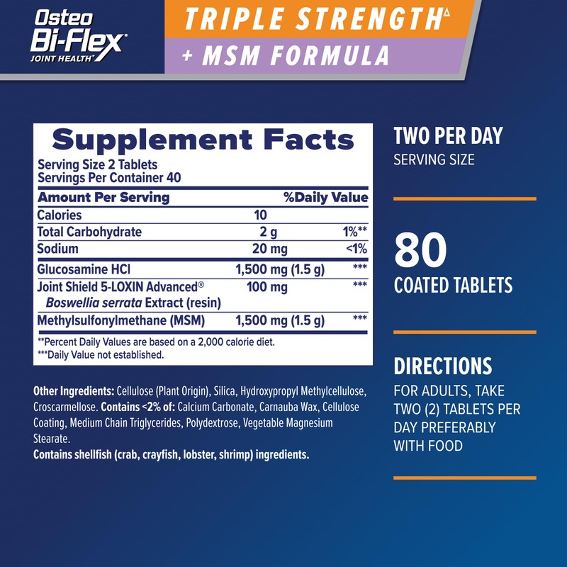 Osteo Bi-Flex Triple Strength(5) with MSM, Glucosamine Joint Health Supplement,
