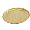 Skywalk Handmade Brass Puja Thali with Flower Embossed Design (Gold,