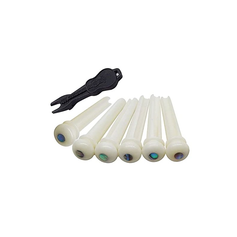 Alnicov Guitar Bridge Pins,Bone Bridge Pins With Abalone Dot for