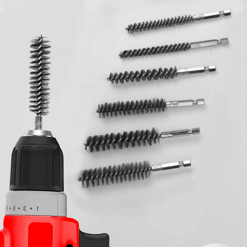 WANGCL 6 Pieces Wire Brush Drill Bore Cleaning Brush Set