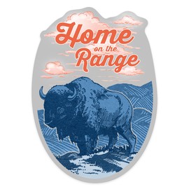 Die Cut Sticker Blue Buffalo, Home on The Range, Contour Vinyl Sticker 1 to 3 inches (Waterproof Decal for Cars, Water Bottles, Laptops, Coolers), Small